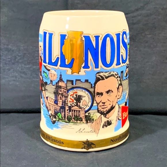 1991 Anheuser-Busch Illinois Sports Themed Ceramic Mug - Picture 2 of 11